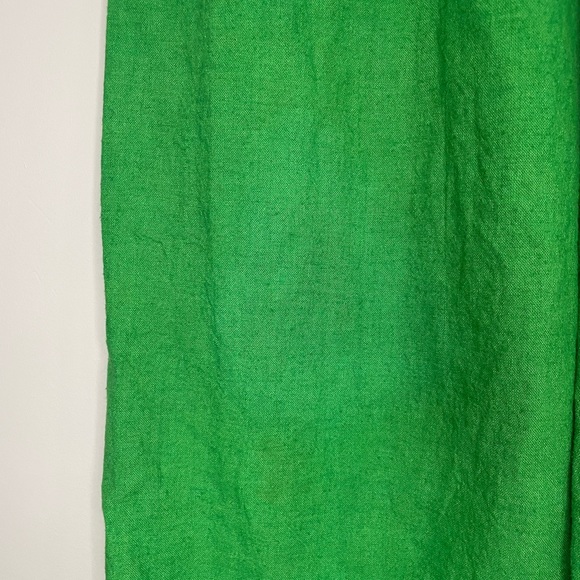 Green Lagenlook wide leg flare asymmetrical hem ankle pull on pants medium - Picture 10 of 10